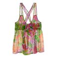 thumbnail image 2 of Aeropostale Womens Floral Print Sheer Shimmer Tank Top, Multicoloured, Juniors, Small, 2 of 2
