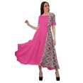 thumbnail image 2 of Moomaya Women Printed Short Sleeve Viscose Santoon Drawstring Waist Midi Dress, 2 of 5