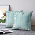 thumbnail image 2 of Pillow Covers 16x16 Set of 2, Teal Beach Coastal Throw Pillow Covers Decorative Couch Cushion Cover, Summer Nautical Starfish Shell Coral Vintage Microfiber Soft Pillowcases for Bedroom Living Room, 2 of 9