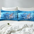 thumbnail image 5 of Erosebridal Dreamy Seashell Queen Sheet Sets, Blue Coastal Ocean Bedding Queen Size, Marine Decor 4pcs, 5 of 7