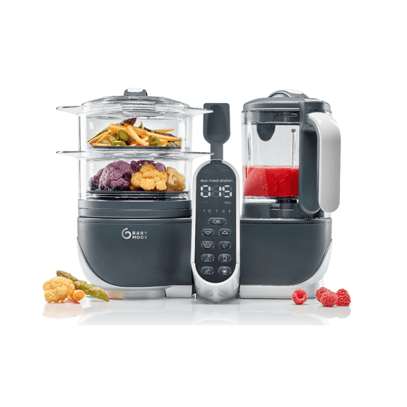 Babymoov Duo Meal Lite Food Maker - 4 in 1 Food Processor with Steam Cooker, Blender, Baby Purees, Warmer and Defroster (2022 New Release)