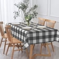 thumbnail image 2 of 60x84 Inch Plaid Vintage Linen Table Cloth for Rectangle Tables Striped Neutral Wipeable Durable Tablecloths Farmhouse Checkered Table Cover for Dining Room Outdoor Party Table Decor, 2 of 7