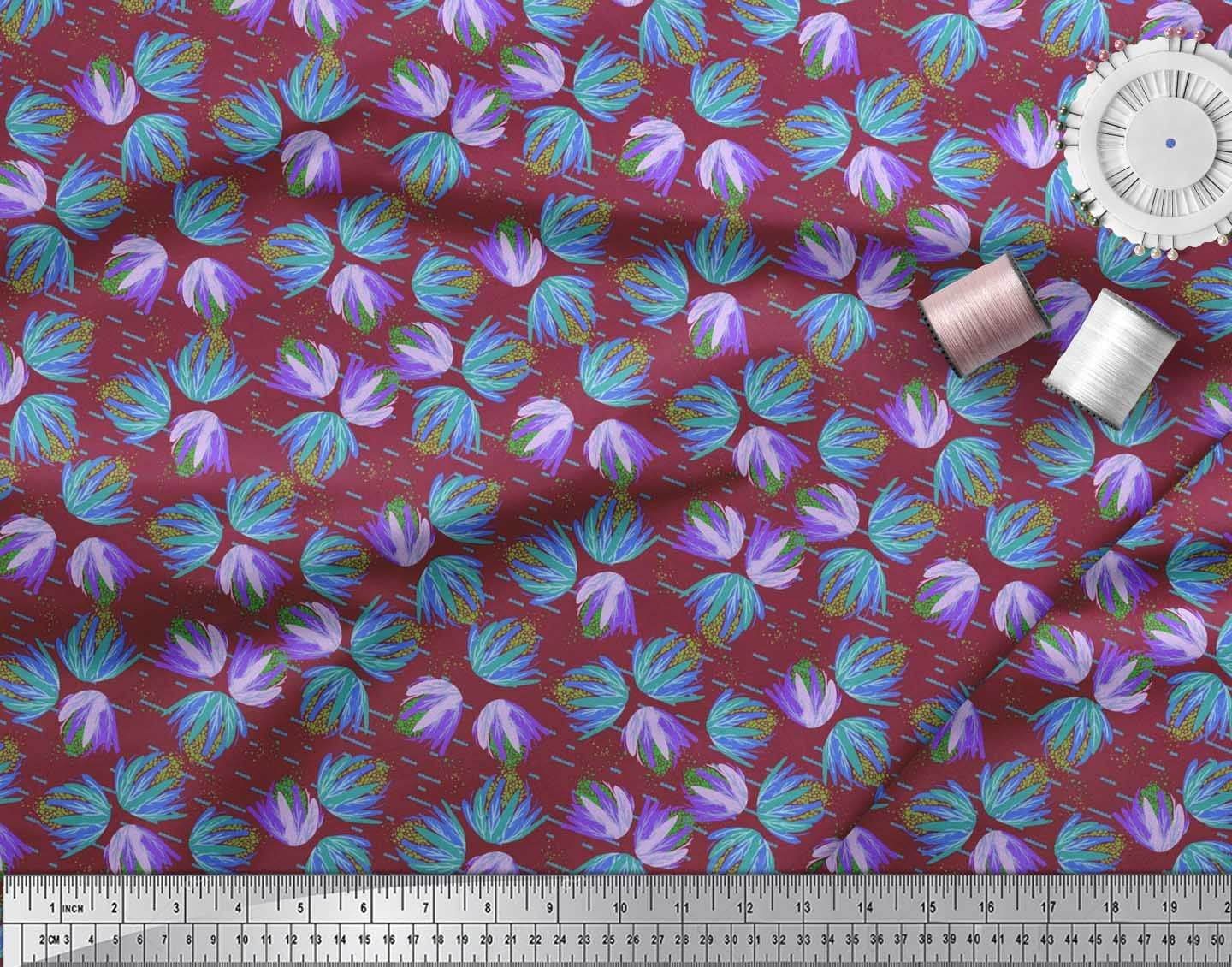 oneOone Popeline Di Cotone Blu Acqua Tessuto Viaggiare Forniture Quilting Stampano Cucire Il Tessuto Al Metro 42 Pollice largo