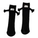 thumbnail image 1 of Calcetines divertidos y originales, suaves y transpirables, de media caña, para parejas cogidas de la mano (1 unidad) Negro, 1 of 9