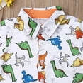 thumbnail image 5 of FNNMNNR Toddler Baby Boy Short Sleeve Button Down Shirt Shorts Set 1T 2T 3T 4T 5T Outfits Summer Clothes Green 4-5 Years, 5 of 7