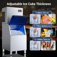 thumbnail image 6 of High-Capacity Commercial Ice Maker Machine - 550Lbs/24H Output, 360Lbs Storage Bin, Ice Ready in 5-15 Minutes, Stainless Steel Construction with Water Line Hookup, 6 of 7