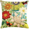 thumbnail image 3 of TongXi - Funda de almohada decorativa suave con diseño de flores pintadas a mano, fundas de cojín de 18.0 x 18.0 in, paquete de 4, 3 of 5