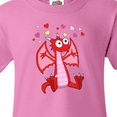 thumbnail image 4 of Inktastic Happy Valentine Cute Red Cartoon Dragon with Hearts Youth T-Shirt, 4 of 5