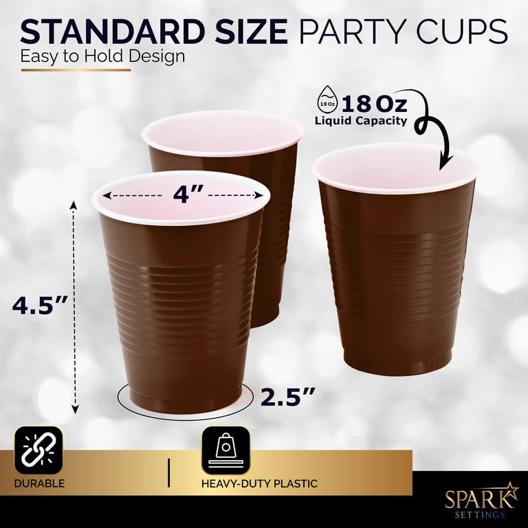 Amcrate Disposable Plastic Cups, Brown Colored Plastic Cups, 18-Ounce  Plastic Party Cups, Strong and…See more Amcrate Disposable Plastic Cups,  Brown