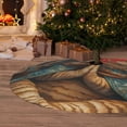 thumbnail image 6 of Sikiie Surreal Meditating Cat 30-48 inches {designName} Print Christmas Tree Skirt Snowman Xmas Tree Skirt with Edge Christmas Decorations for Holiday Party30", 6 of 7