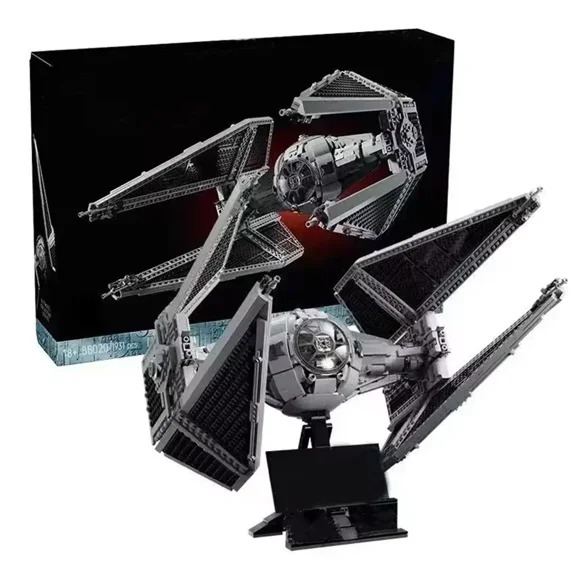 1931Pcs Spaceship TIE Interceptors 75382 Bricks Model Sets Building Blocks Modified from Imperial Fighters Assembly MOC Toy Gift