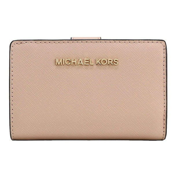 Michael Kors Jet Set Travel Bifold Zip Coin Saffiano Leather Wallet, Ballet  