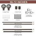 thumbnail image 6 of Brown Double Curtain Rods for Window 36-72" - Double Rods with Round Finials, Adjustable, 1-Inch Front & 5/8 Inch Back, 6 of 14