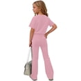 thumbnail image 5 of fatyb Girls Clothes 2 Piece Outfits Short Sleeve Tees Tops Flared Long Pants Kids Summer Casual Sets, 5 of 7