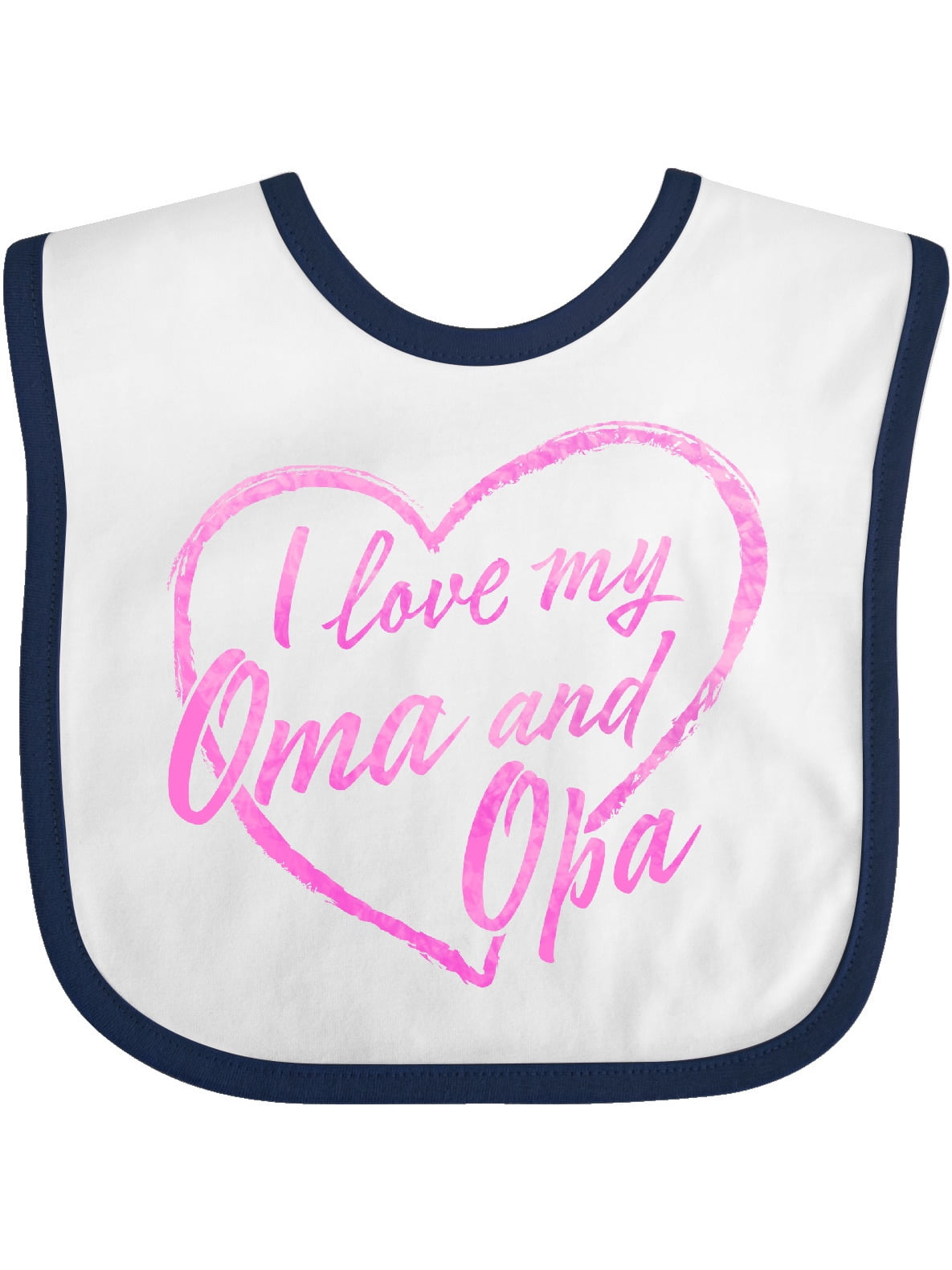 I Love My Oma and Opa in Pink Chalk Heart Baby Bib - Walmart.com ...