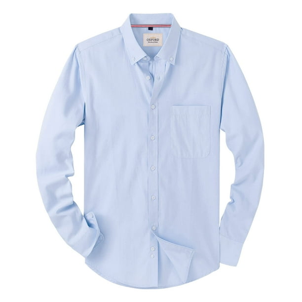 Alimens & Gentle Long Sleeve Oxford Shirts for Men Classic Casual Shirt