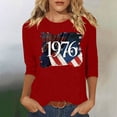 thumbnail image 2 of Lumosvexa Summer Womens Casual T-Shirt for Women Graphic Short Sleeved Shirt Tops Crew Neck T-Shirt Red Size XL, 2 of 5