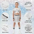 thumbnail image 4 of LOLANTA Girls Sequins Dance Outfits Sparkly Jazz Latin Hip Hop Clothes Crop Top with Skirt 5-12 Years, 4 of 6