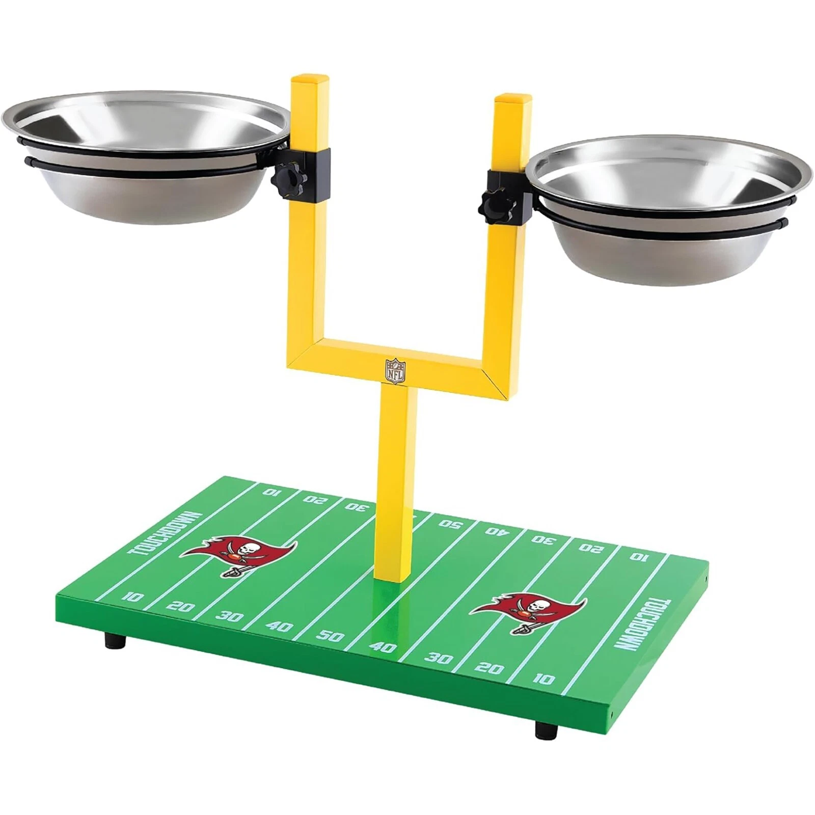 Pets First NFL Goalpost Elevated Dog Feeder Stainless Steel & Adjustable