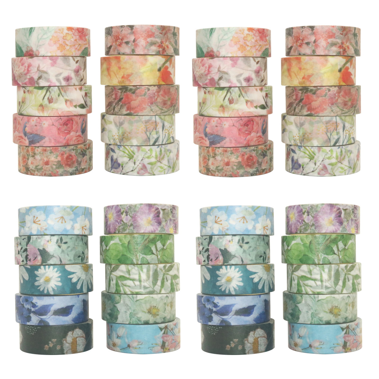 VIVIQUEN 20 Rolls Flower Washi Tape Set, 15mm Floral Washi Tape for Bullet  Journal, Masking Decorative Tapes for Arts and DIY Crafts, Gift Wrapping