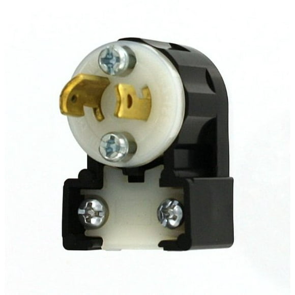 Leviton ML1-AP 15 Amp, 125 Volt, Non-Grounding, Locking Plug, Industrial Grade, MiniLock Angle, Black-White