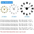 thumbnail image 3 of Modern DIY Large Wall Clock 3D Mirror Surface Sticker Home Decor Art Giant Wall Clock Watch With Roman Numerals Clock(Gold,47inch), 3 of 6