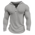 thumbnail image 2 of Zylarhe Men T Shirts Men's Training Hooded Lightweight Sports Running Performance Pullover Hooded T Shirt Long Sleeved Warm Shirts for Big Men, 2 of 3