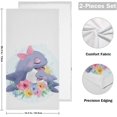 thumbnail image 2 of Cute Whale Floral Hand Towels 2 PCS, Happy Mothers Day Kitchen Towel Ultra Soft and Highly Absorbent,Decorative Fingertip Face Towel for Bathroom Hotel, 28.3"x14.4", 2 of 5