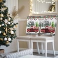 thumbnail image 3 of Christmas Trucks Chair Covers Set of 1 Xmas Car with Gifts Plaid Retro Tree Forest Chair Back Covers Stretch Removable Washable Slipcovers Protector for Dining Room Kitchen Party Decor, 3 of 5