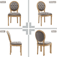 thumbnail image 4 of Dining Chairs Set of 2 French Style Nailhead Trim Velvet Fabric,Kitchen & Dining Room Chairs with Wood Legs (2 Pieces, Gray), 4 of 11
