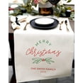 thumbnail image 2 of Personalized Family Last Name with Year Merry Christmas Cotton Canvas Table Runner, 2 of 2