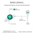 thumbnail image 6 of Rosec Jewels Lab Created Emerald Solitaire Ring with Moissanite Side Stones for Women - 8 mm, 10K Yellow Gold, US 10.50, 6 of 7