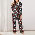 thumbnail image 2 of Pofeuu Paw And Bones Print Womens Pajamas Set Long Sleeve Sleepwear Button Down Nightwear Soft Pj Lounge Sets Button Down Pajamas Women-Medium, 2 of 7