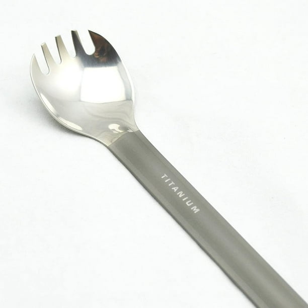 TOAKS Ultralight Long Handled Titanium Camping Spork with Polished