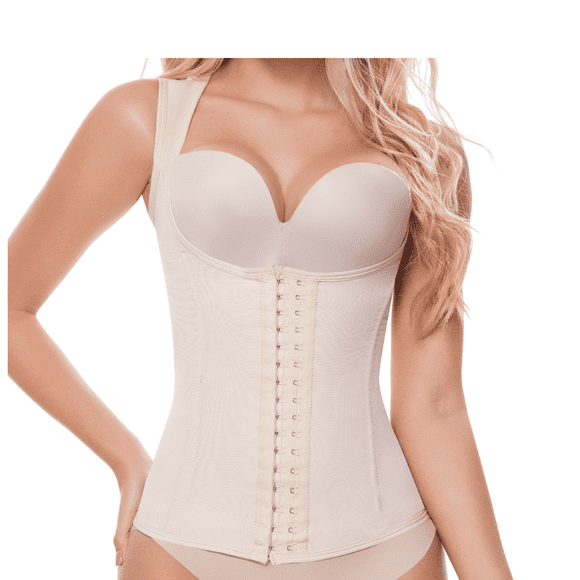 Cinturilla Faja Colombiana Tipo Chaleco Para Mujer. Marca Velvet 100% Colombiana. Beige XS