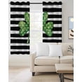 thumbnail image 2 of St. Patrick's Day Blackout Curtains for Bedroom Living Room Darkening Curtains 90 Inch Lucky Shamrock Grass Black Stripes Black Out Window Curtain Privacy Window Treatment Grommet Drapes 52"x90"x2, 2 of 9