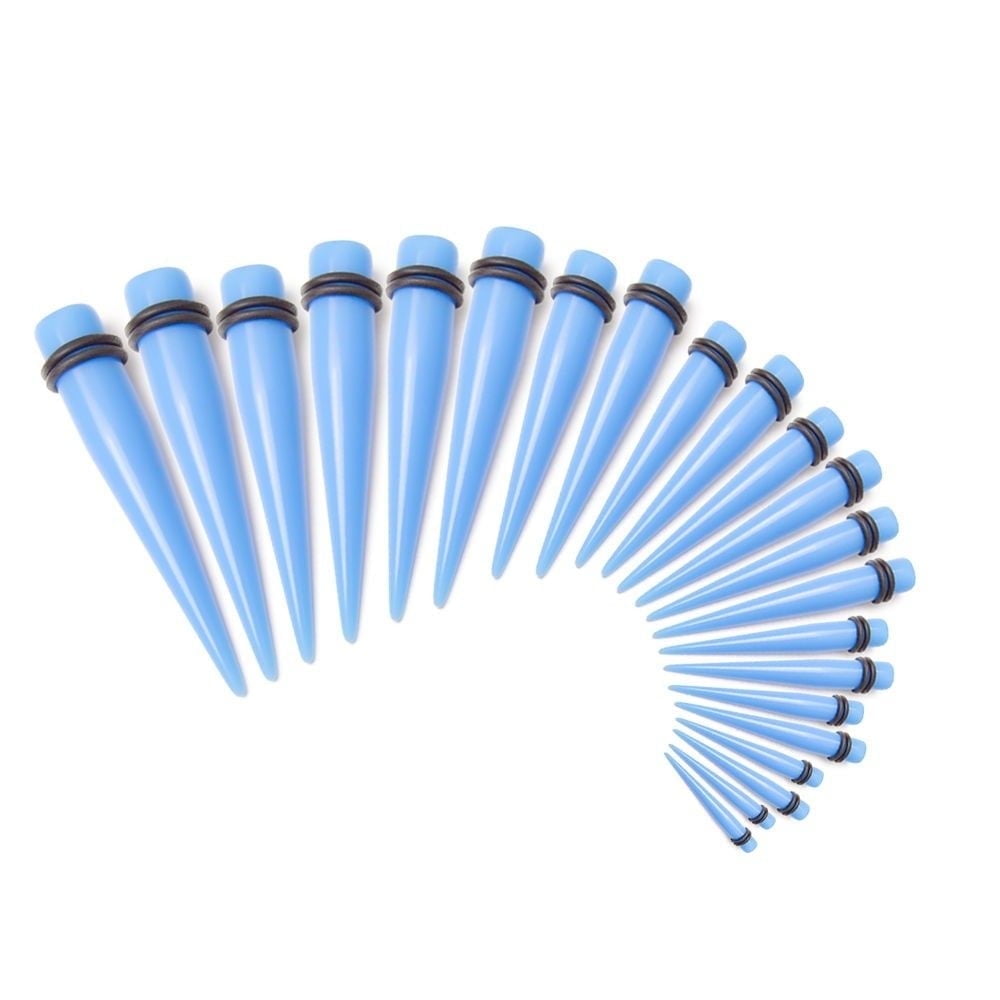 18 Piece Ear Stretching Kit Tapers - 9 Sizes Included - Choose From 6 Colors