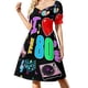 thumbnail image 1 of Me encanta el vestido retro de los 80 con corazón de manga corta Vestidos de mujer vestidos elegantes para mujer Vestido, 1 of 7