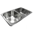 thumbnail image 2 of Lasalle Bristol 13TLSB25155 - Utopia Stainless Steel Drop-In Rectangular Double Bowl Kitchen Sink (25"L x 15"W), 2 of 2
