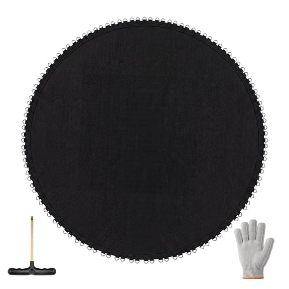 Shininglove 15ft Trampoline Mat Replacement with 96 V-Hooks, 7-inch Springs Compatible Round Jumping Pad, Heavy-Duty PP UV-Resistant Bounce Surface
