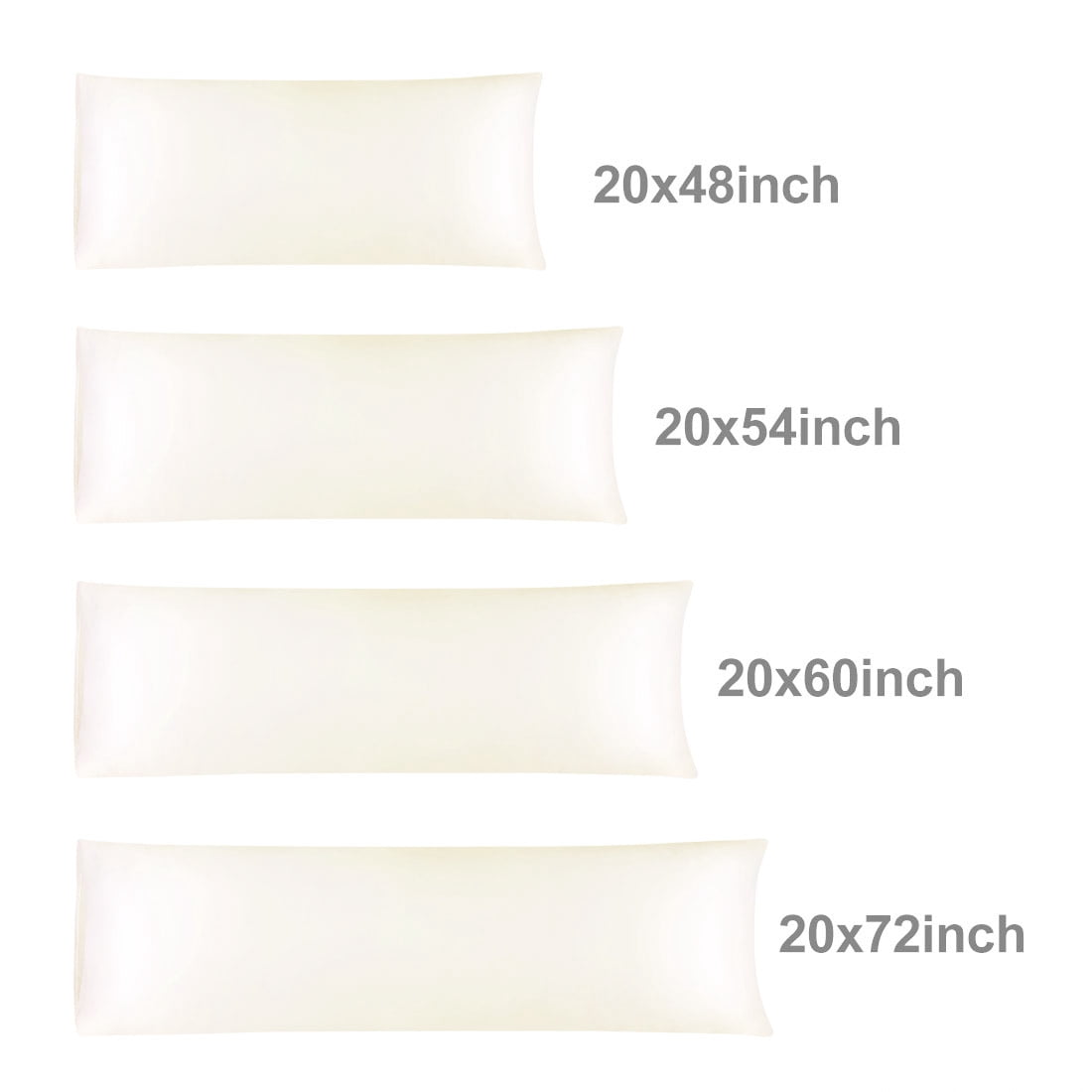 Unique Bargains Luxury Silky Satin Body Pillow Case Cream 20" x 54"