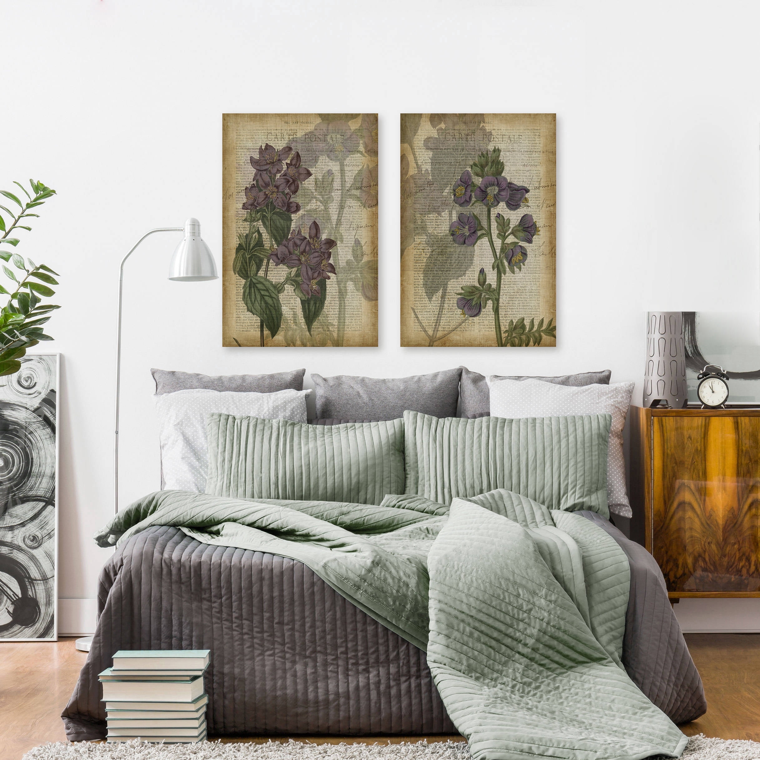 Floral Shadows Diptych