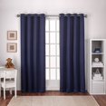 thumbnail image 6 of Exclusive Home Textured Woven Room Darkening Blackout Grommet Top Curtain Panel Pair, 52"x108", Dove Grey, 6 of 9