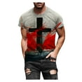 thumbnail image 3 of TIHLMK Mens Tshirts Men's Street Fashion Casual Cross Print Round Neck Short Sleeve, 3 of 8