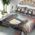 thumbnail image 3 of Ambesonne London Fitted & Top Sheet Set with Shams, Historical Tower Bridge, Multicolor, 3 of 5