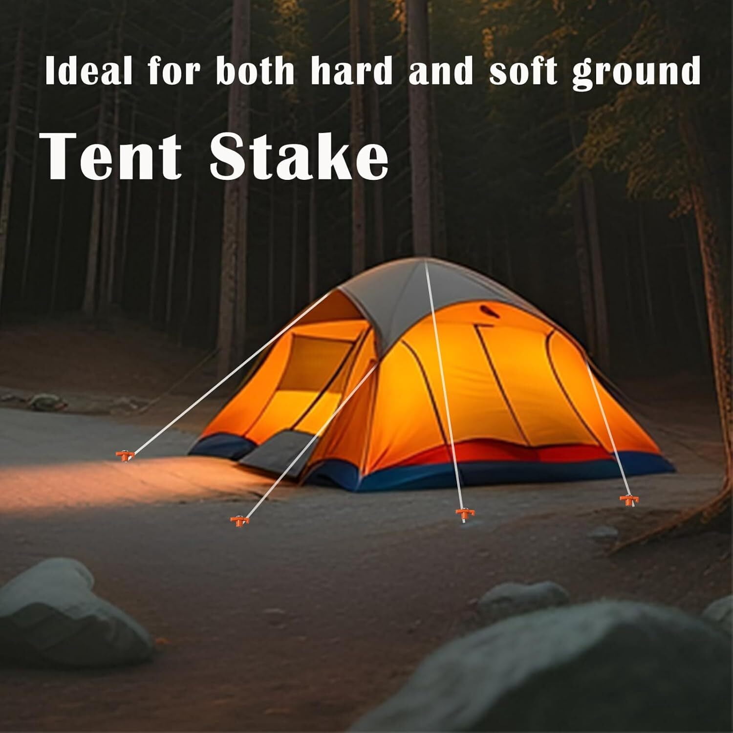 20Pcs Tent Stakes Heavy Duty, 10'' Yard Stakes Non-Rust Tent Pegs Ground Stakes
