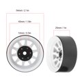 thumbnail image 1 of RC Beadlock Wheel Rims, 2pcs Wheel Tires Set Alloy Beadlock Wheel Rims Accessory Fit for  -4 1/10 RC Crawler Car, 1 of 7