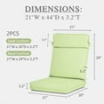 thumbnail image 4 of Aoodor High-Back Outdoor Dining Chair Cushion Set, Fade-Resistant Polyester Fabric, Water-Repellent TPU Coating, 44x21x3 Inches (Set of 2), 4 of 8