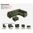 thumbnail image 2 of CHIC HOUSE 106" L Shaped Sectional Sofa with Storage Ottoman Chaise, Corduroy Sofa Convertible Sectional Couches for Living Room, 7 Seater Corner Modular Sofa with Deep Seat Throw Pillows, Green, 2 of 10