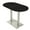 Black Cypress w/Silver Base, variant on 60" Small Racetrack Bistro Height Table Double Metal Base Bar Table
